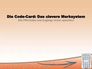 Die Code-Card: Das clevere Merksystem Alle PIN-Codes und Zugänge sicher speichern