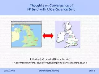 Thoughts on Convergence of PP Grid with UK e-Science Grid