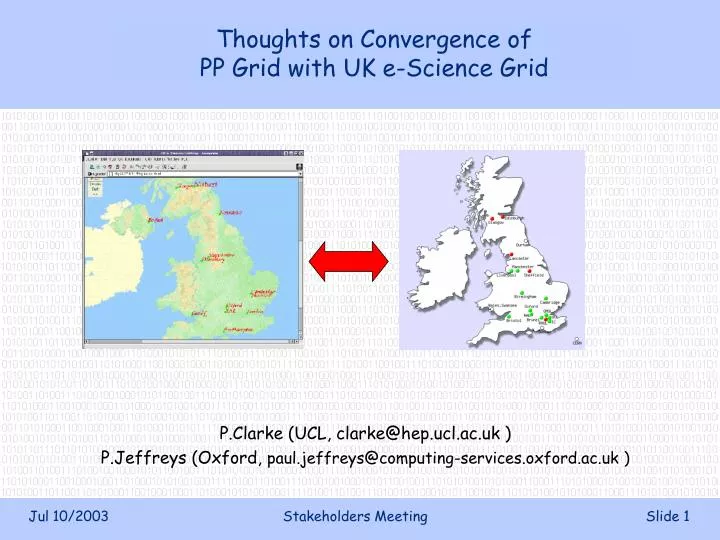 thoughts on convergence of pp grid with uk e science grid