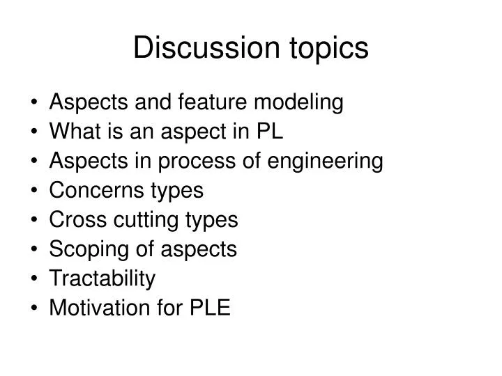 discussion topics