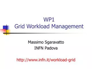WP1 Grid Workload Management
