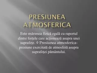 presiunea atmosferica