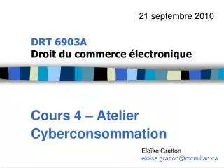 DRT 6903A Droit du commerce électronique