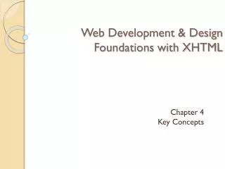 Web Development &amp; Design Foundations with XHTML