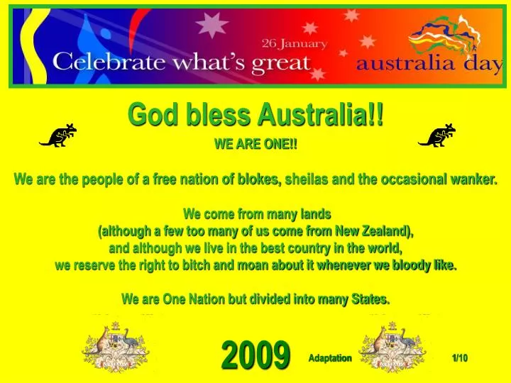 god bless australia