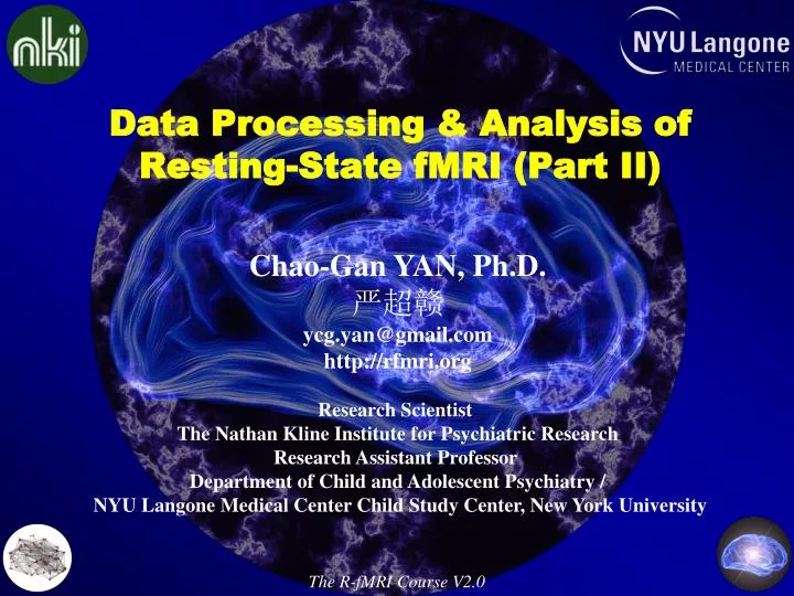 data processing analysis of resting state fmri part ii