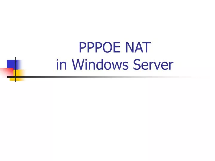 pppoe nat in windows server