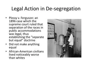 Legal Action in De-segregation