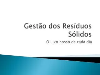 gest o dos res duos s lidos