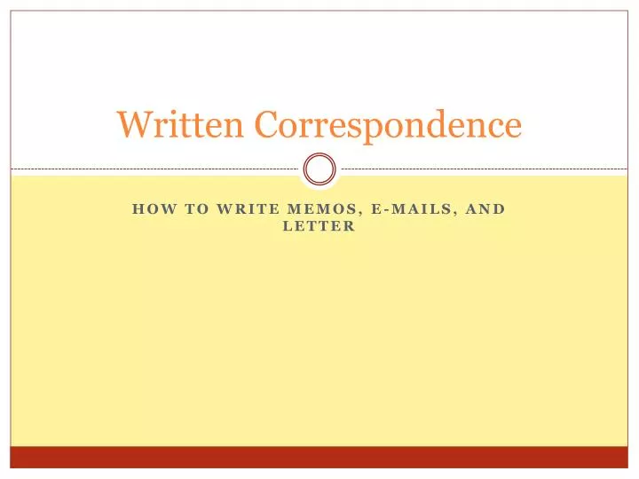 written correspondence