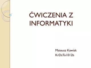 wiczenia z informatyki