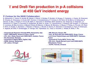 ? and Drell-Yan production in p-A collisions at 450 GeV incident energy