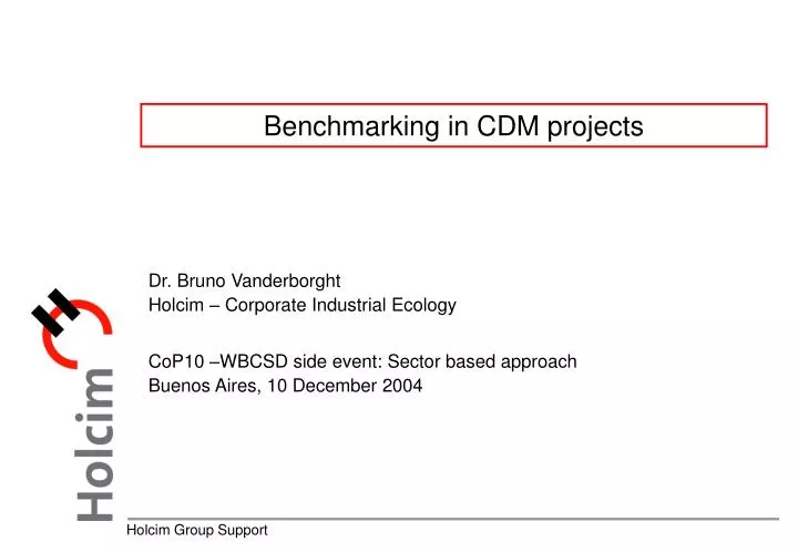 benchmarking in cdm projects