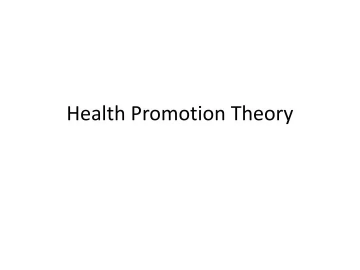 health promotion theory