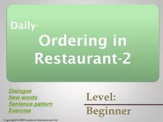 Daily- Ordering in Restaurant-2