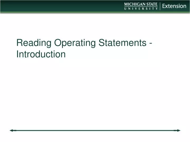 reading operating statements introduction