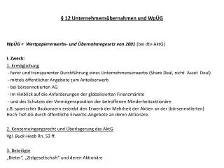 12 unternehmens bernahmen und wp g