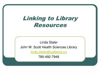 Linking to Library Resources