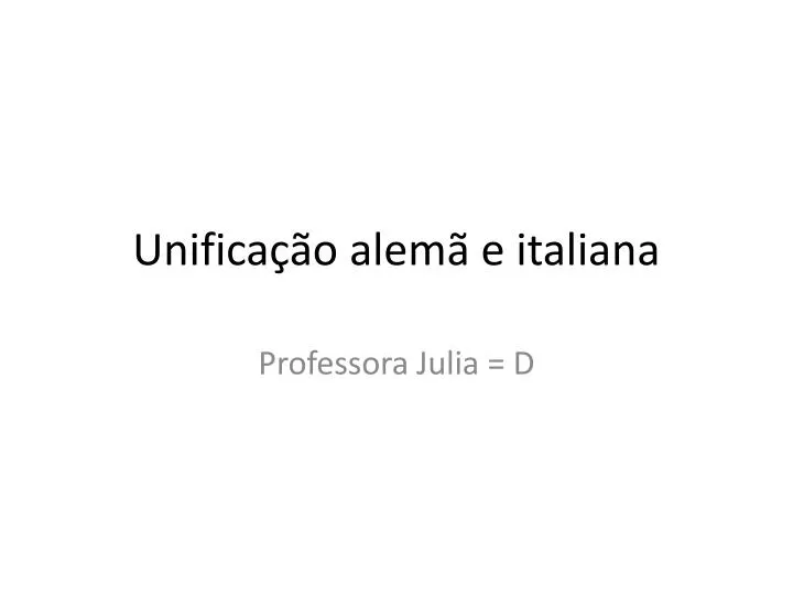 unifica o alem e italiana