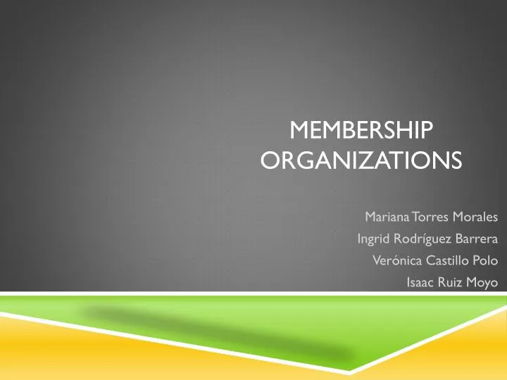 membership organizations