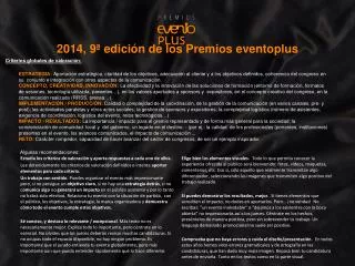 2014, 9ª edición de los Premios eventoplus