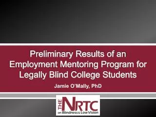 Preliminary Results of an Employment Mentoring Program for Legally Blind College Students