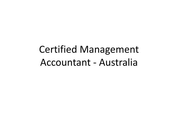 certified management accountant australia
