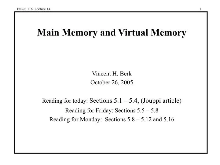 main memory and virtual memory