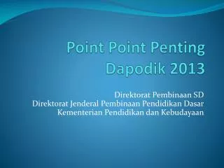 point point penting dapodik 2013