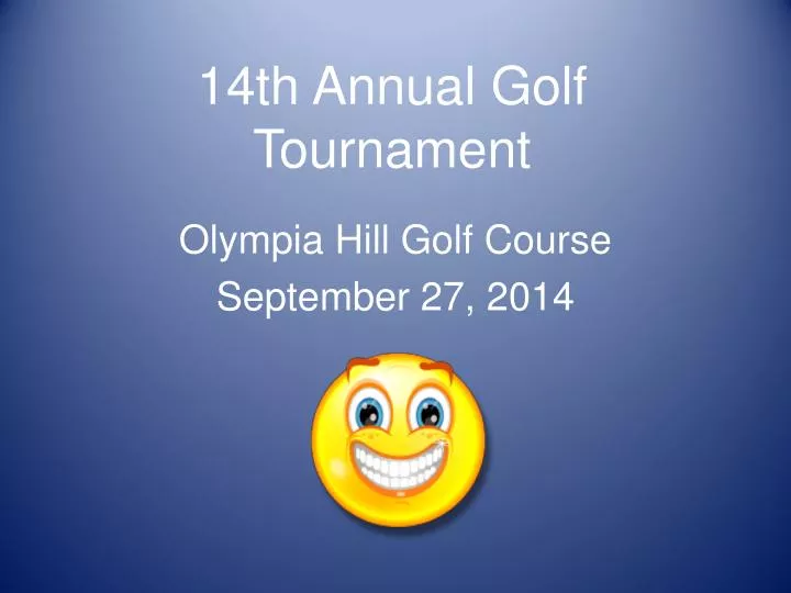 14th annual golf tournament