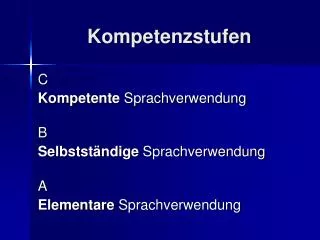 kompetenzstufen