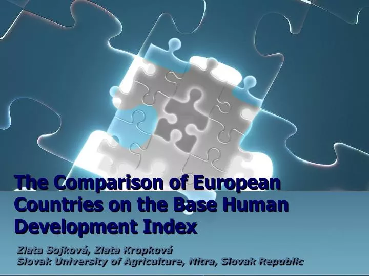 the comparison of european countries on the base human development index