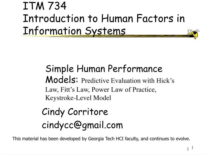 itm 734 introduction to human factors in information systems