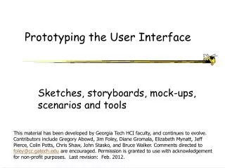 Prototyping the User Interface