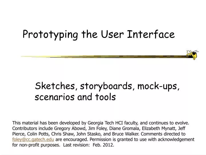 prototyping the user interface
