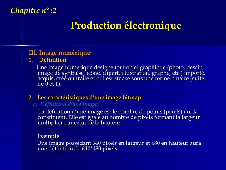 production lectronique