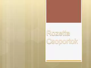 Rozetta C soportok