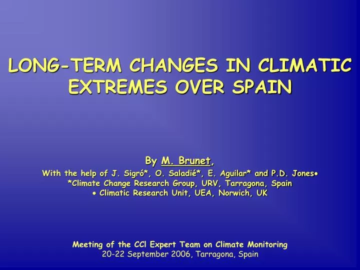 long term changes in climatic extremes over spain