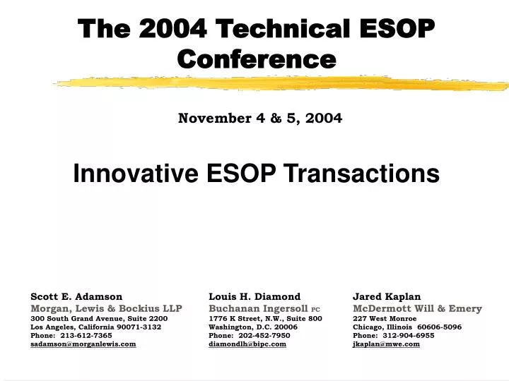 the 2004 technical esop conference november 4 5 2004