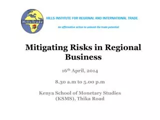 Mitigating Risks in Regional Business