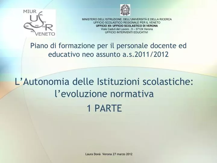 piano di formazione per il personale docente ed educativo neo assunto a s 2011 2012