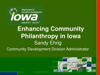Enhancing Community Philanthropy in Iowa