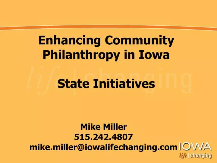 enhancing community philanthropy in iowa state initiatives