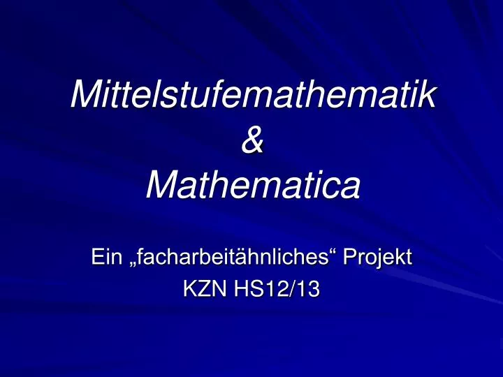mittelstufemathematik mathematica