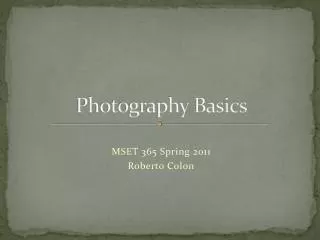 Photography Basics