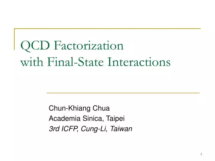 qcd factorization with final state interactions