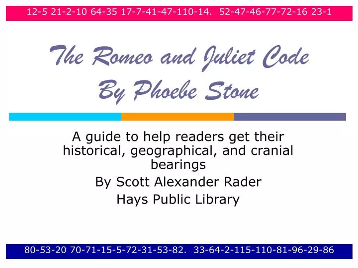 the romeo and juliet code by phoebe stone