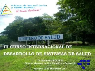 III CURSO INTERNACIONAL DE DESARROLLO DE SISTEMAS DE SALUD