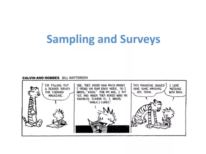 sampling and surveys