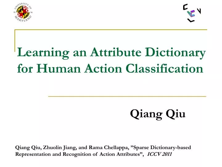 learning an attribute dictionary for human action classification
